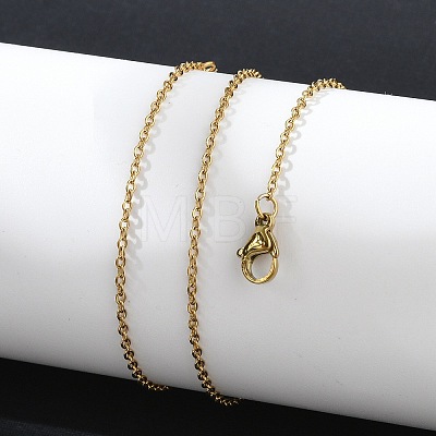 304 Stainless Steel Cable Chains Necklace for Men Women NJEW-N050-A03-G15-1