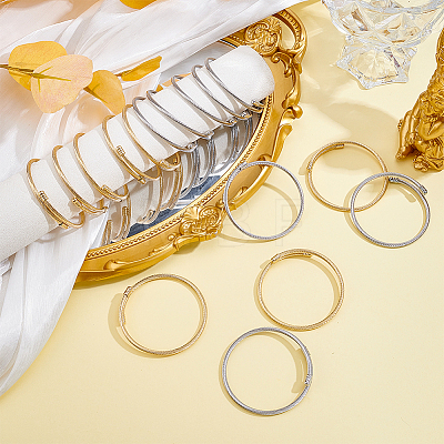 16Pcs 2 Colors 304 Stainless Steel Twist Rope Bangles for Women BJEW-ME0001-22-1