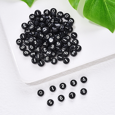 Black Opaque Acrylic Beads SACR-YW0001-16A-1