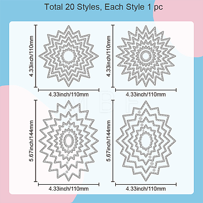 Carbon Steel Cutting Dies Stencils DIY-WH0309-1814-1