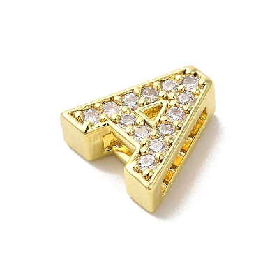 Brass Micro Pave Cubic Zirconia Beads KK-H487-25G-01-1