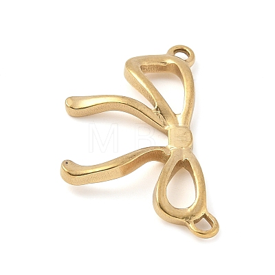 304 Stainless Steel Bowknot Connector Charms LS-STAS-R162-04G-1