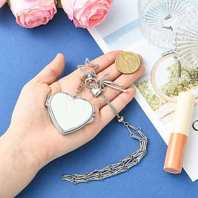 Stainless Steel Portable Lipstick Pouch Pendant Decorations HJEW-FS00109-1
