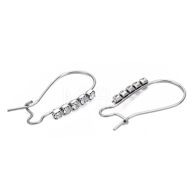 304 Stainless Steel Hoop Earrings Findings Kidney Ear Wires STAS-N092-138B-01-1