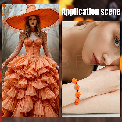 60Pcs Halloween Opaque Resin Beads RESI-SC0036-67-1