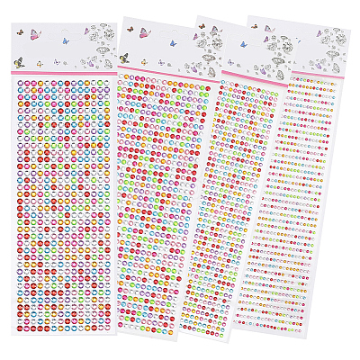 4 Sheets 4 Styles Acrylic Self Adhesive Stickers DIY-GF0014-71A-1