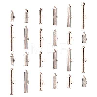 120Pcs 6 Styles Iron Slide On End Clasp Tubes IFIN-CJ0001-47-1