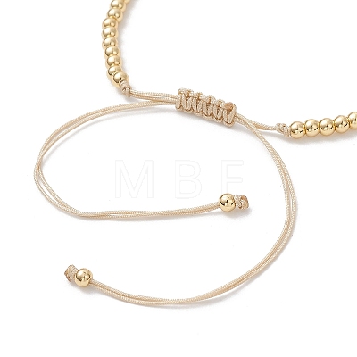 3Pcs Brass Round Beads Braided Bead Bracelets BJEW-JB12888-1
