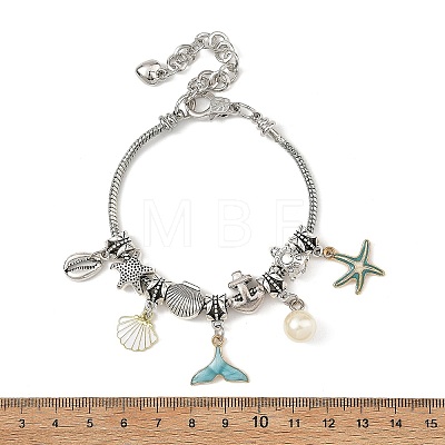 Ocean Brass European Style Bracelets BJEW-JB14273-1