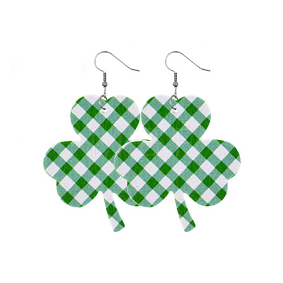 Saint Patrick's Day Imitation Leather Dangle Earrings FS-WG4E1C6-06-1