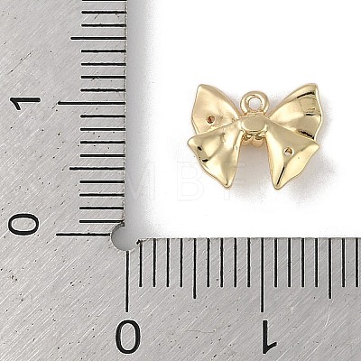 Brass Micro Pave Clear Cubic Zirconia Charms KK-Z065-06G-1