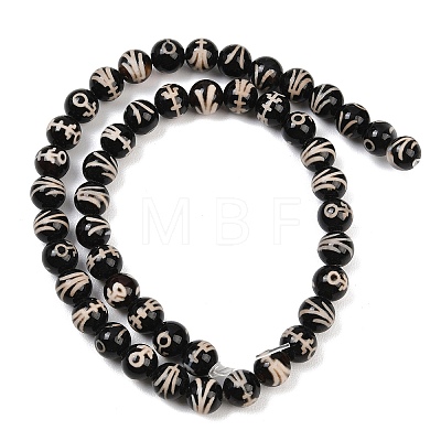 Tibetan Style dZi Beads Strands G-G328-A07-8mm-1