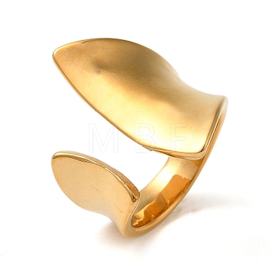 Ion Plating(IP) 304 Stainless Steel Open Cuff Rings for Women RJEW-Z054-04G-01-1