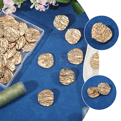 30Pcs 1-Hole Alloy Shank Buttons BUTT-CA0001-68-1