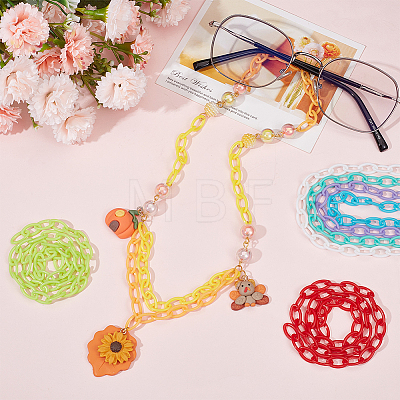 40 Strands 10 Colors ABS Plastic Cable Chains CHAC-SC0001-01-1