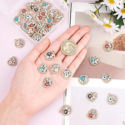  40Pcs 10 Style Rack Alloy Enamel Pendants ENAM-NB0001-65-1