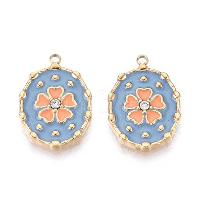 Ion Plating(IP) 304 Stainless Steel Rhinestone Pendants STAS-N109-251C-G-1