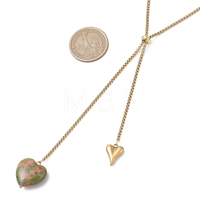 304 Stainless Steel Box Chain Lariat Necklaces NJEW-JN05890-1