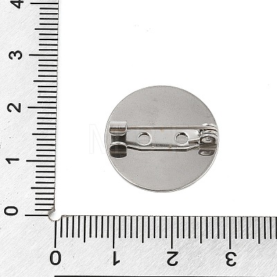 304 Stainless Steel Brooch Cabochon Settings STAS-E547-08I-P-1