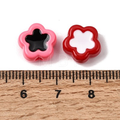 Baking Paint Opaque Acrylic Enamel Beads OACR-H060-02-1