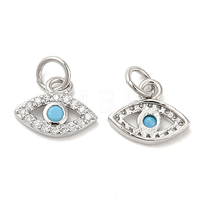 Eco-Friendly Brass Micro Pave Cubic Zirconia Charms ZIRC-F083-18P-01-RS-1