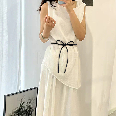 Round PU Leather Cord Tie Knot Belts for Dress DIY-WH20007-802A-02-1