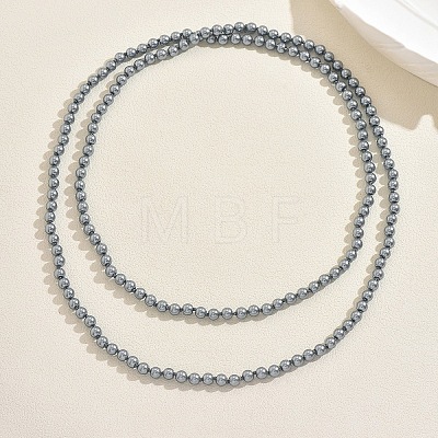 French Style 8MM Round Plastic Imitation Pearl Beaded Long Necklaces for Women EA7399-4-1
