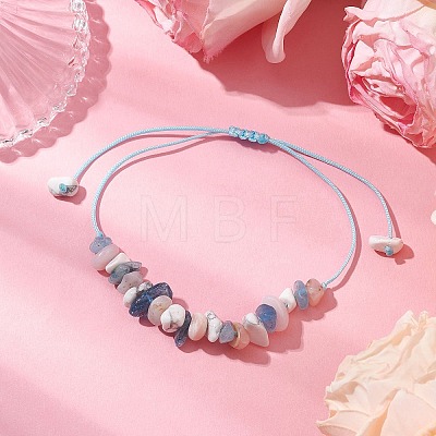 Adjustable Natural Gemstone Braided Bracelet Sets for Women BJEW-JB10999-03-1