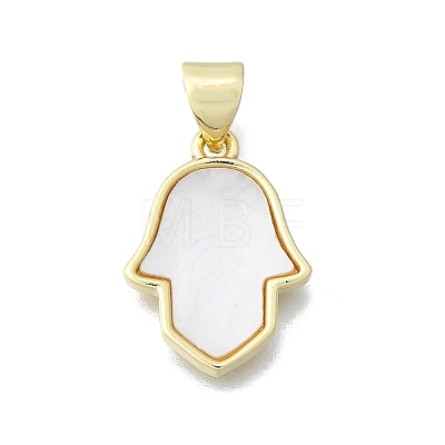 Brass Palm Pendants KK-V010-18G-1