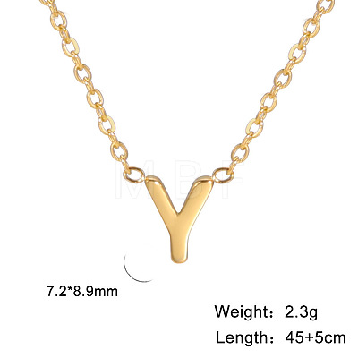 201 Stainless Steel Initial Pendant Necklaces FS-WG78A3B-25-1