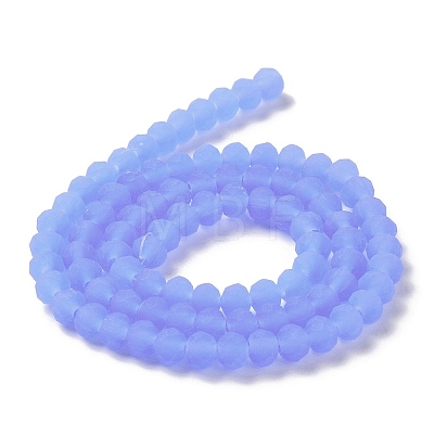 Imitation Jade Solid Color Glass Beads Strands EGLA-A034-J8mm-MD03-1