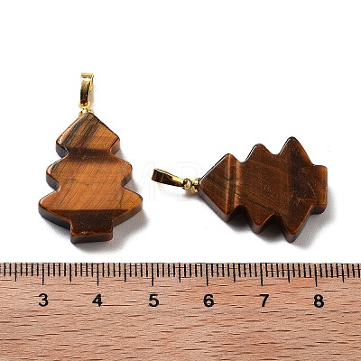 Natural Tiger Eye Pendants G-A203-01G-1