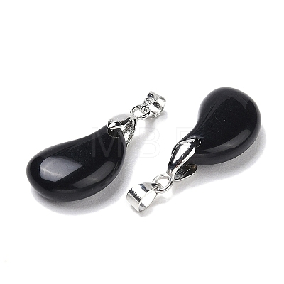 Natural Obsidian Pendants G-NH0025-14P-03-1