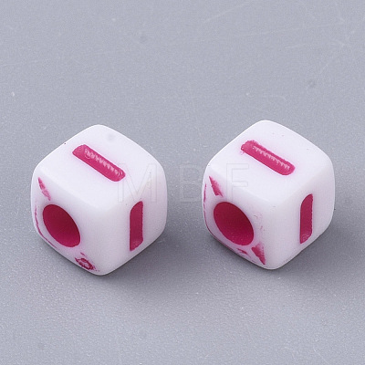 White Opaque Acrylic Beads MACR-R869-01I-1