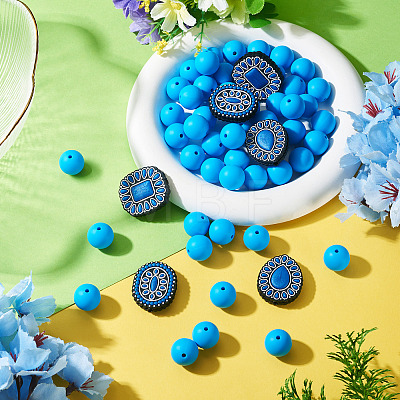 56Pcs 4 Styles Silicone Beads FIND-TA0010-75E-1