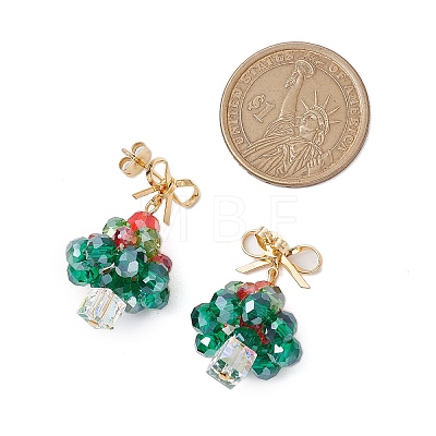 Handmade Glass Beads Dangle Stud Earrings EJEW-TA00596-1