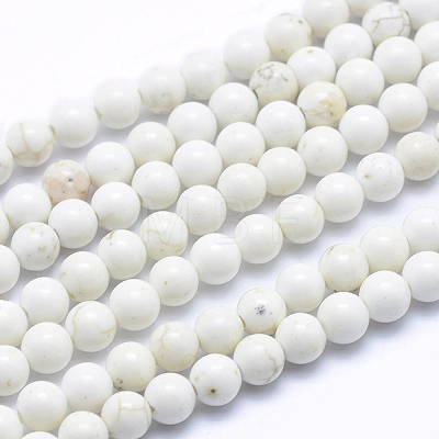 Natural Magnesite Beads Strands TURQ-G148-09-4mm-1