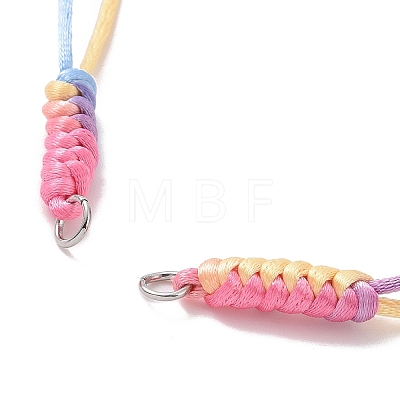 Adjustable Braided Nylon Thread Link Bracelet Makings AJEW-JB01160-01-1