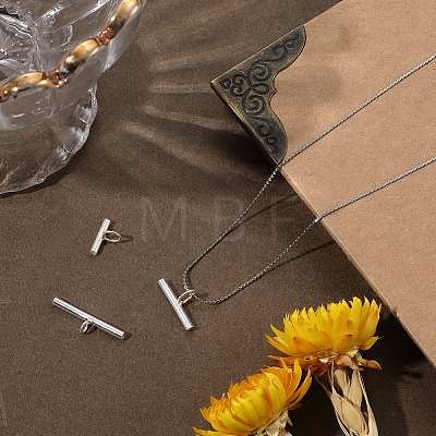 3Pcs 3 Styles 925 Sterling Silver Pin to Pendant Converter STER-BBC0008-54S-1