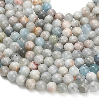 Natural Aquamarine Beads Strands G-F591-29A-10mm-03-1