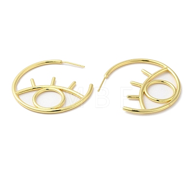 Rack Plating Brass Hollow Eye Stud Earrings EJEW-F315-03G-02-1