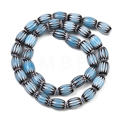 Handmade Millefiori Glass Oval Bead Strands LK-Z001-01B-09-1