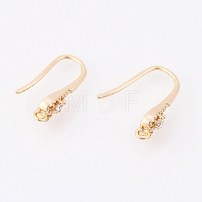 Brass Earring Hooks X-KK-T029-107G-1