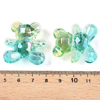 Gradient Color Transparrent Acrylic Eoropean Beads OACR-P024-01-03-1