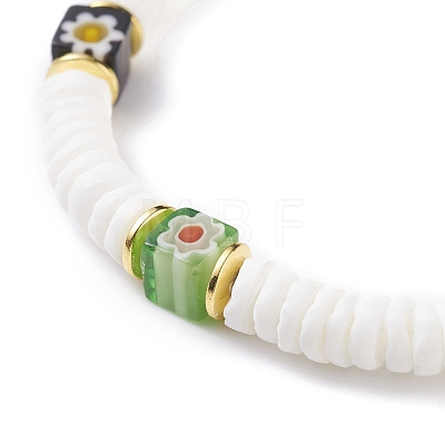 Natural White Shell Beads Stretch Bracelets BJEW-JB07266-02-1