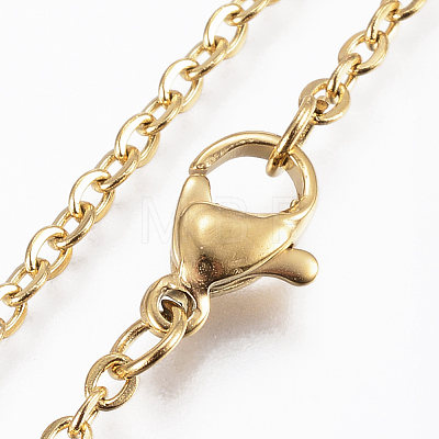 304 Stainless Steel Cable Chain Necklaces NJEW-K090-01G-1