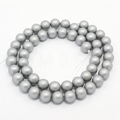 Round Shell Pearl Frosted Beads Strands BSHE-I002-10mm-223-1