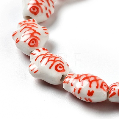 Handmade Printed Porcelain Beads PORC-F005-03C-1