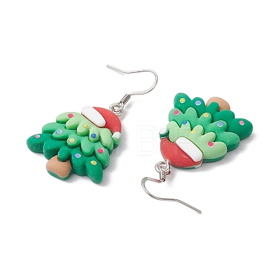 Christmas Resin Dangle Earrings EJEW-JE06090-1