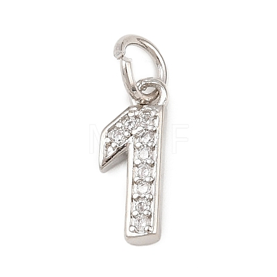 Brass Micro Pave Clear Cubic Zirconia Charms KK-G544-04P-1